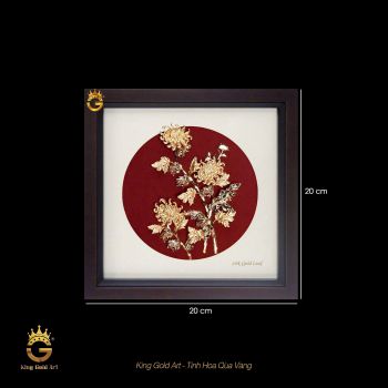Tranh hoa cúc bằng vàng lá 24k - Bộ tranh tứ quý