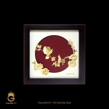 Tranh vàng: Uyên ương phú quý quà tặng tân hôn