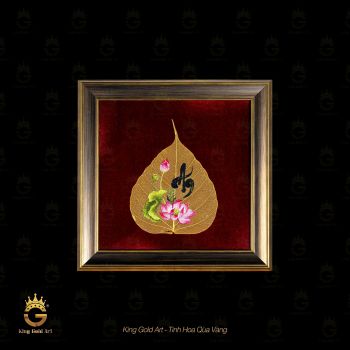 Tranh vàng Lá Bồ Đề chữ An