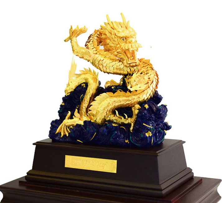 tượng rồng mạ vàng 24k cao cấp